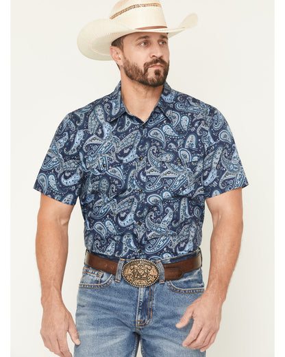 Men's Westward Paisley Print Short Sleeve Snap Western Shir