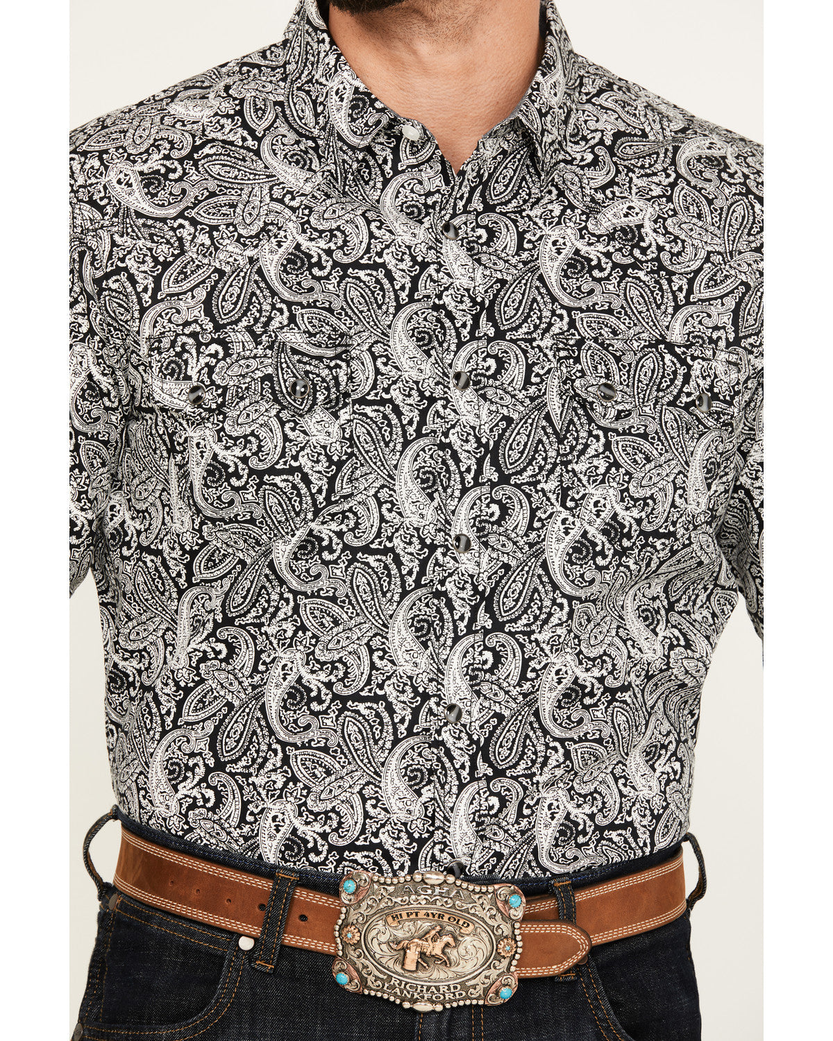 Men's Mamba Paisley Print Long Sleeve Western Snap Shirt -