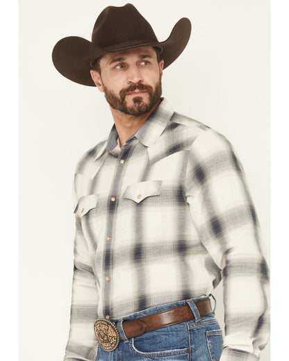 Men's Ruddiman Plaid Print Long Sleeve Snap Western Shirt