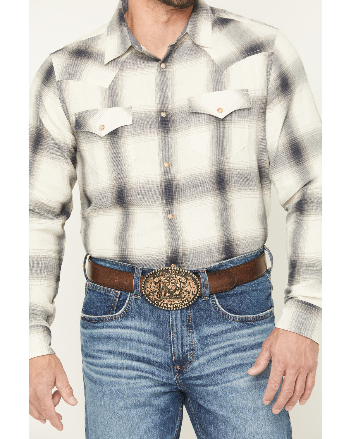 Men's Ruddiman Plaid Print Long Sleeve Snap Western Shirt