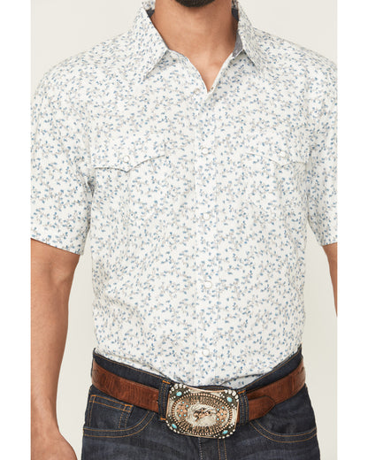 Rodeo Drive Floral Print Short Sleeve Snap Western Shirt