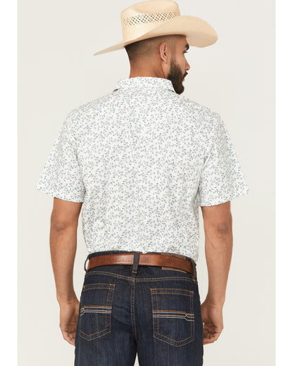 Rodeo Drive Floral Print Short Sleeve Snap Western Shirt