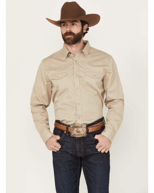 Men's Solid Treadstone Long Sleeve Pearl Snap Western Shirt