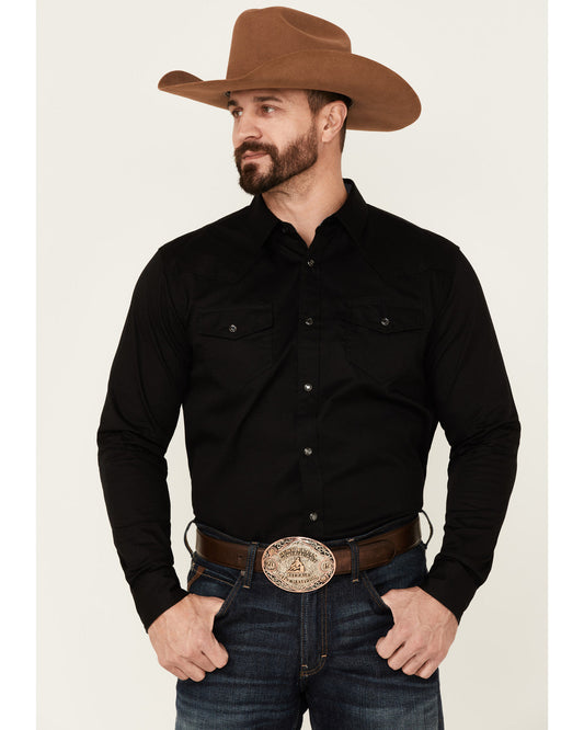 Men's Solid Treadstone Long Sleeve Pearl Snap Western Shirt