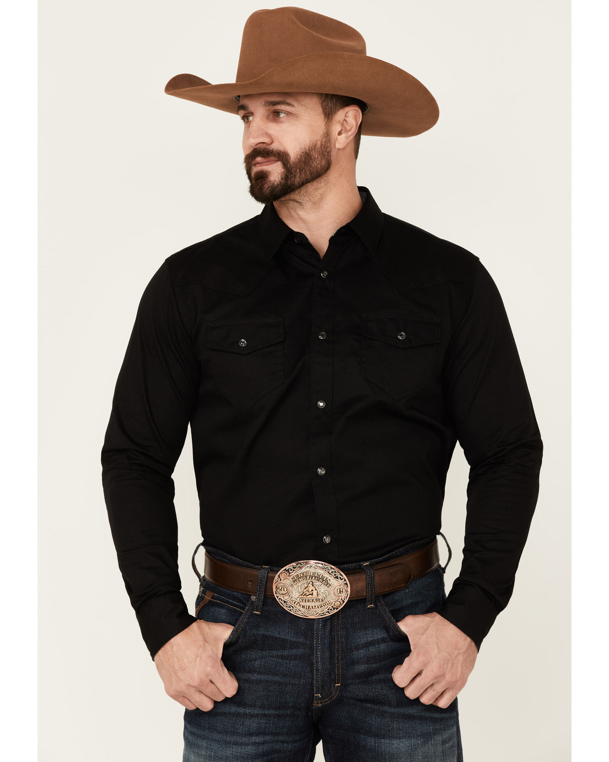 Men's Solid Treadstone Long Sleeve Snap Western Shirt - Big