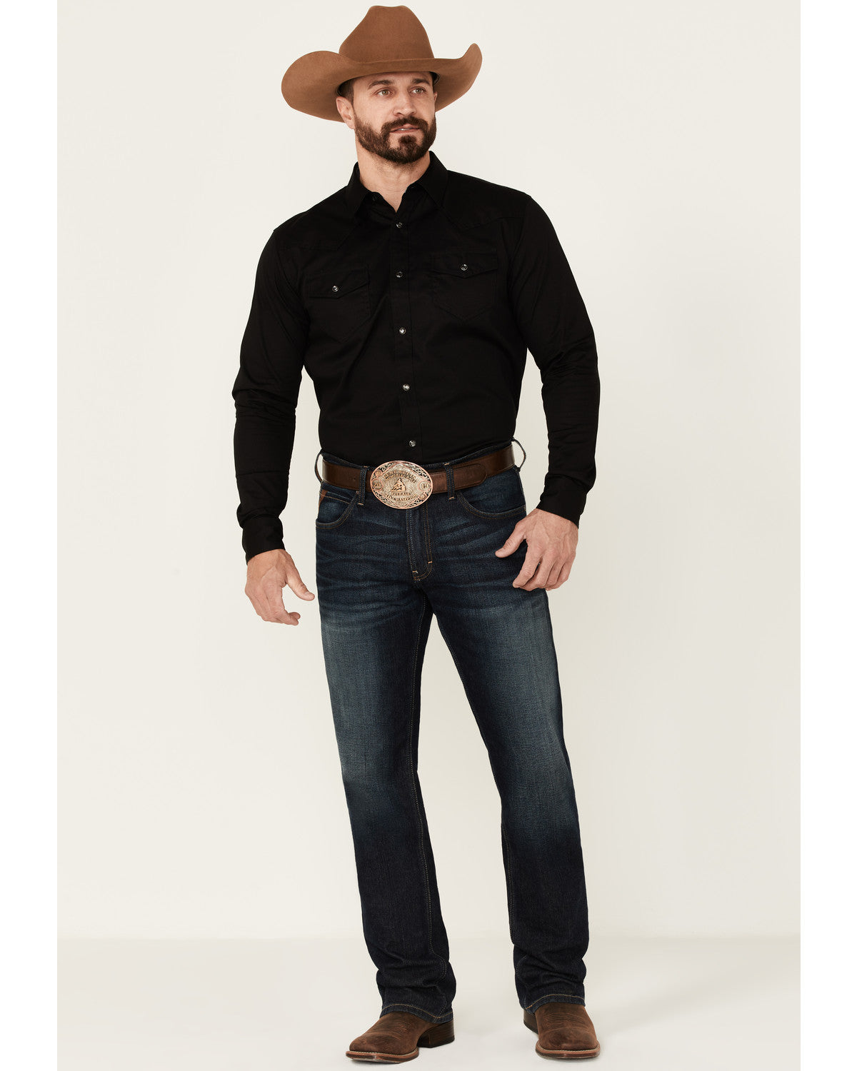 Men's Solid Treadstone Long Sleeve Snap Western Shirt - Big