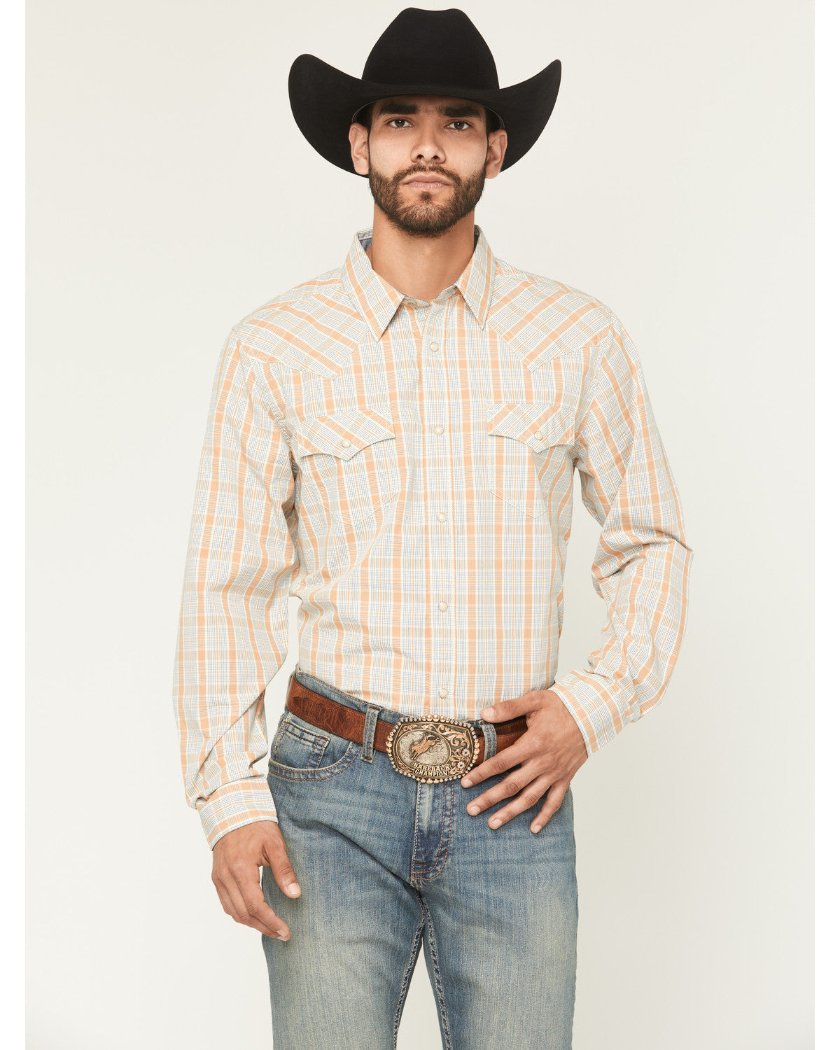 Men's Tanhue Plaid Print Long Sleeve Snap Western Shirt - T