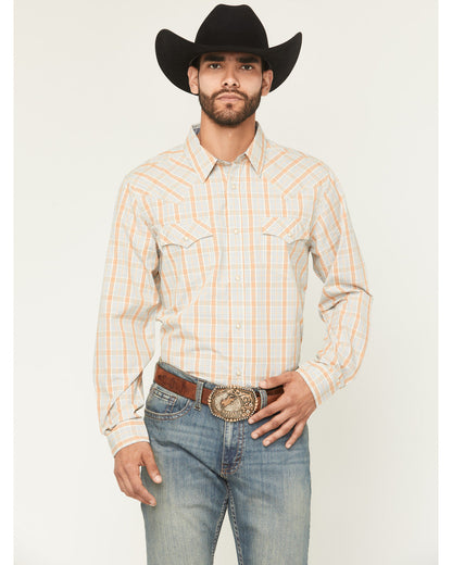 Men's Tanhue Plaid Print Long Sleeve Snap Western Shirt - T