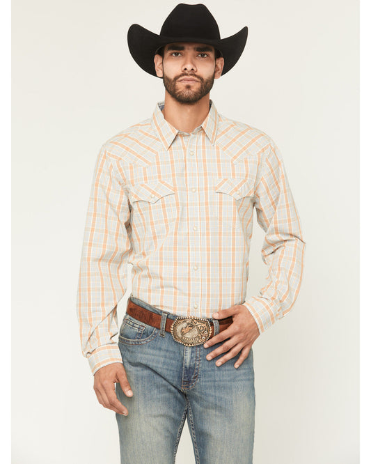 Men's Tanhue Plaid Print Long Sleeve Snap Western Shirt - T