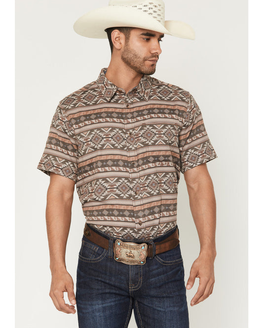 Men's Captain Southwestern Print Short Sleeve Button-Down S