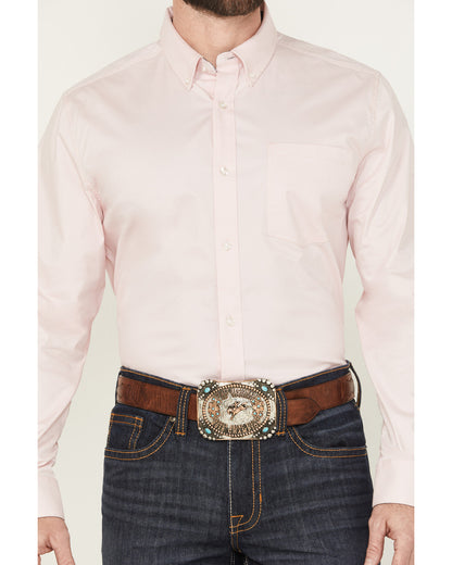 Men's Performance Twill Solid Long Sleeve Button-Down Stret