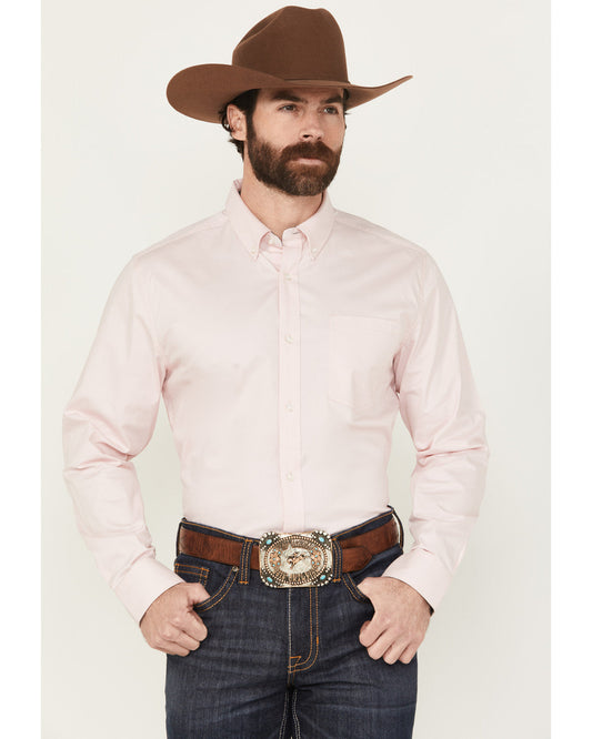Men's Basic Twill Long Sleeve Button-Down Performance Weste