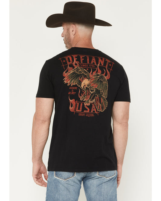 Men's Honor and Glory Eagle Embroidered Short Sleeve Graphi