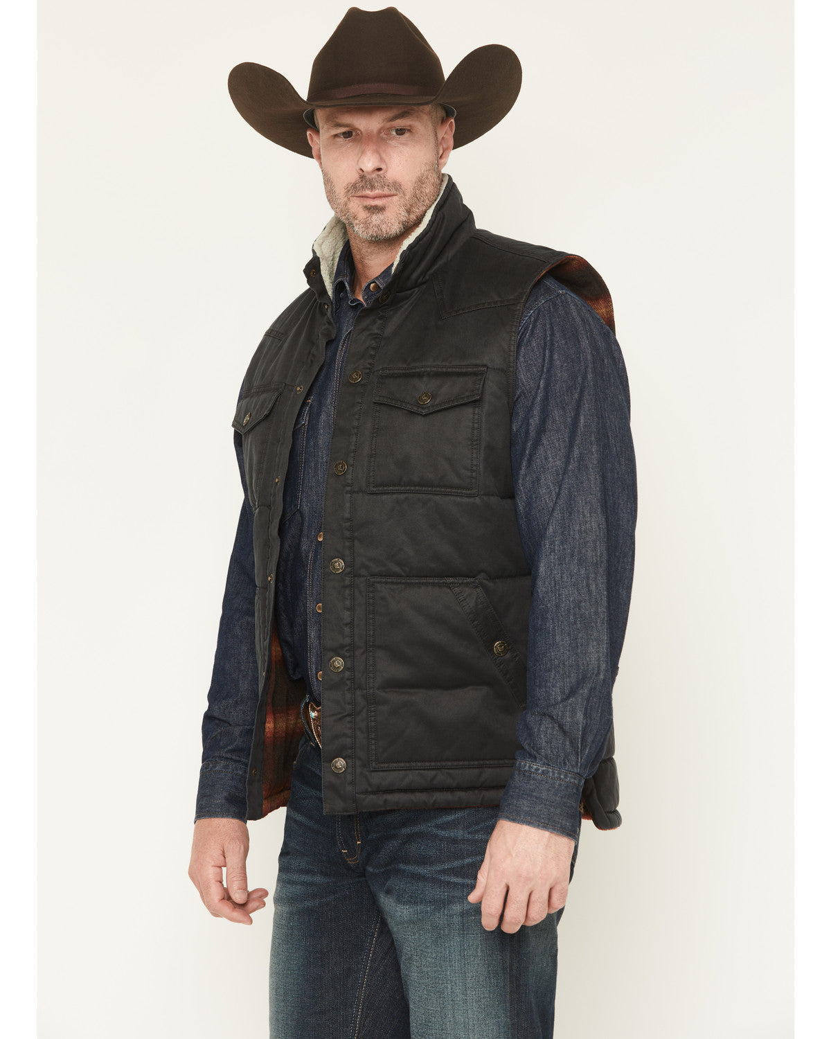 Men's Oil Slick Snap Lined Vest - Tall
