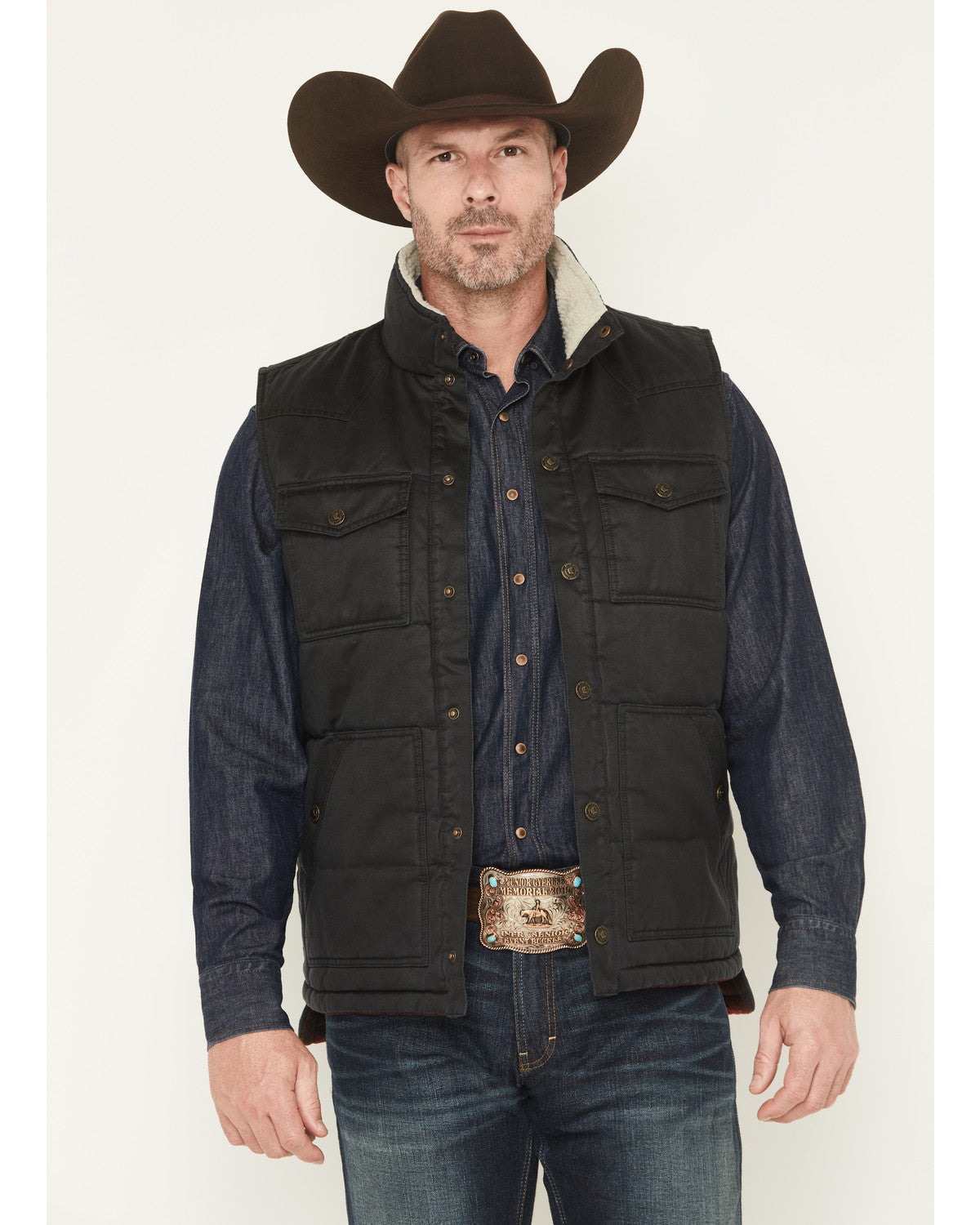Men's Oil Slick Snap Lined Vest - Big