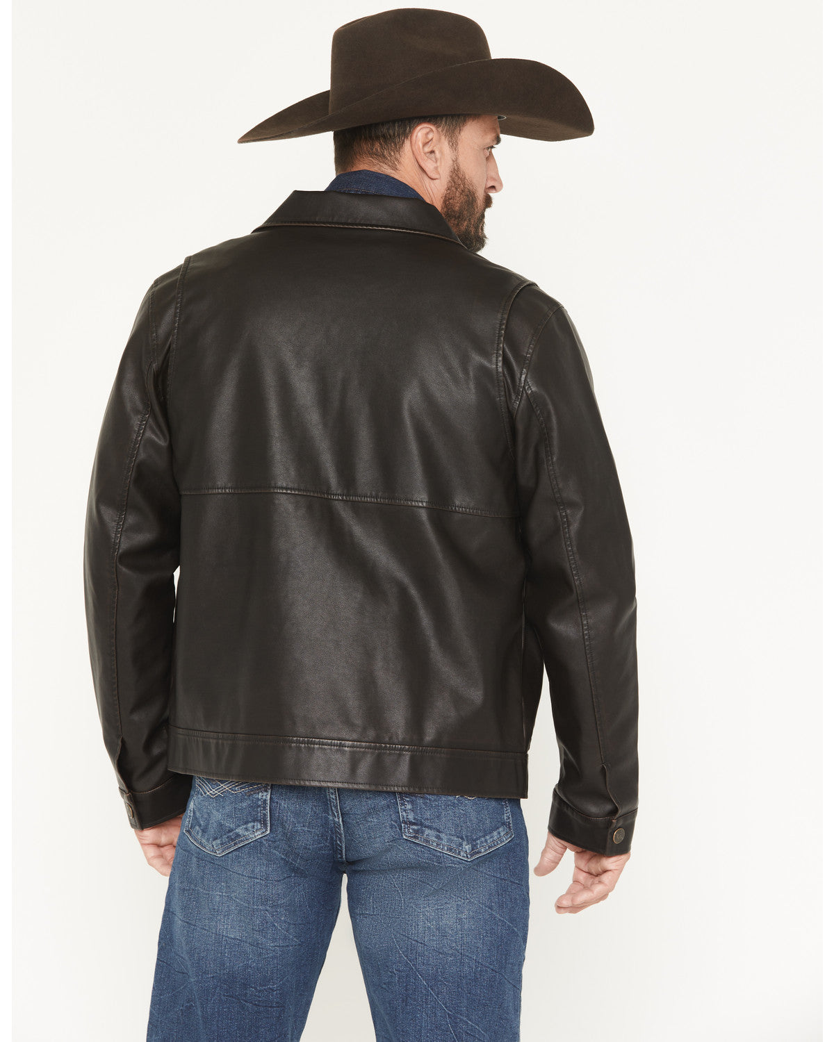 Men's Faux Leather Moto Jacket - Tall