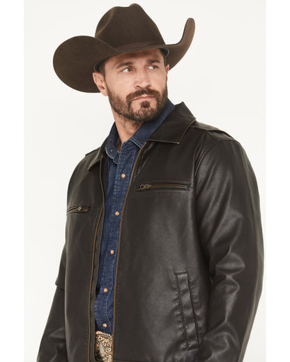 Men's Faux Leather Moto Jacket