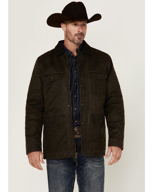 Men's Road Dust Washed Oil Skin Long Jacket - Tall
