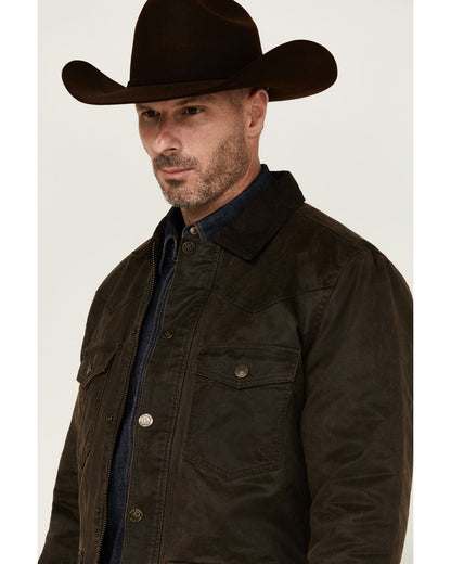 Men's Road Dust Washed Oil Skin Long Jacket