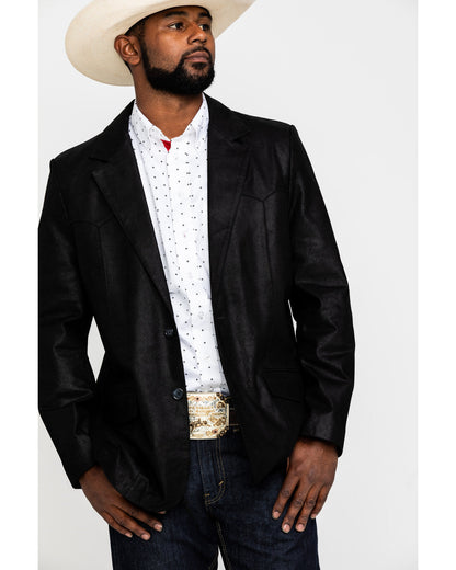 Men's Black Suede Blazer Jacket - Big & Tall