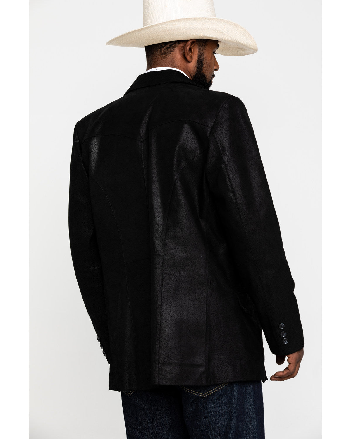 Men's Black Suede Blazer Jacket - Big & Tall