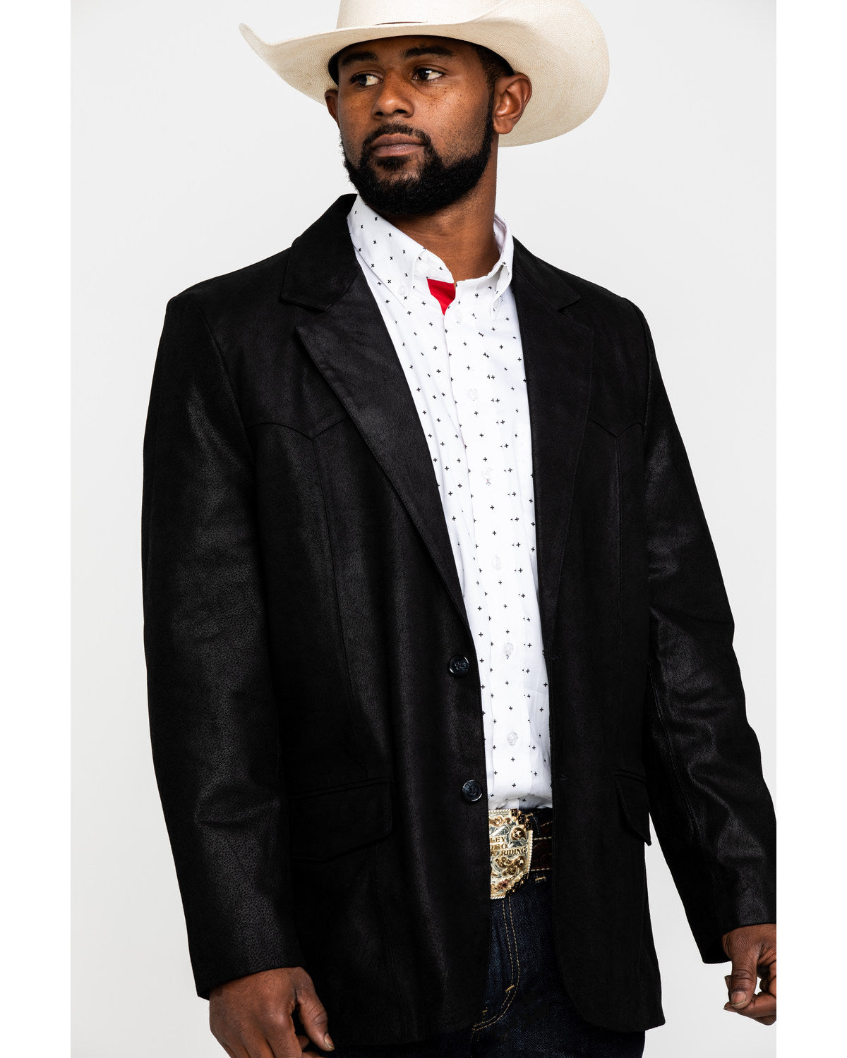 Men's Black Suede Blazer Jacket - Big & Tall