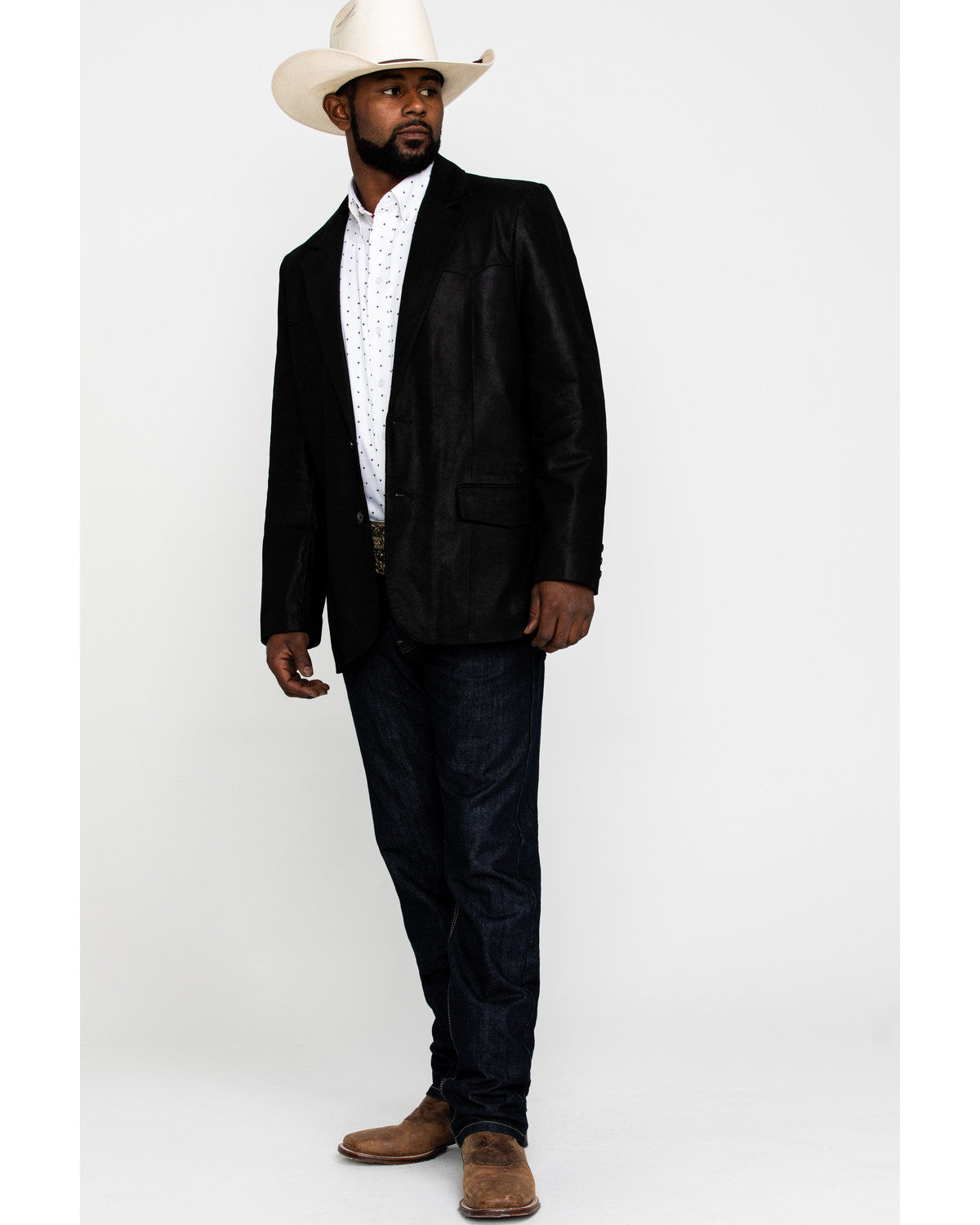 Men's Black Suede Blazer Jacket - Big & Tall
