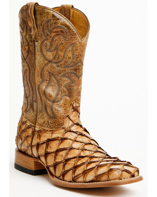 Men's Pirarucu Exotic Boots - Broad Square Toe