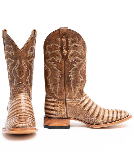 Men's Caiman Belly Western Boots - Broad Square Toe