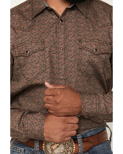 Men's Fireball Geo Print Long Sleeve Snap Western Shirt - T
