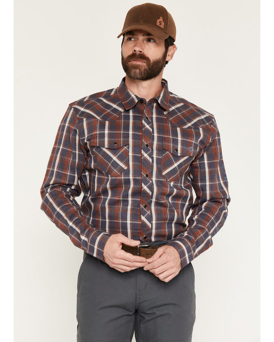 Men's FR McGregor Plaid Print Long Sleeve Snap Work Shirt