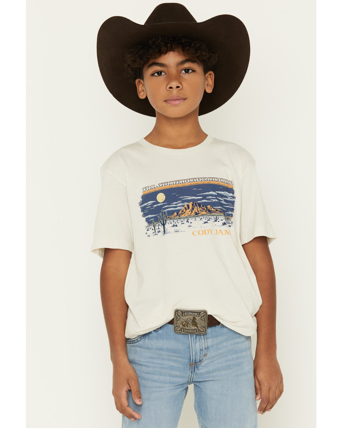 Boys' Moonlit Scenic Print Short Sleeve Graphic T-Shirt