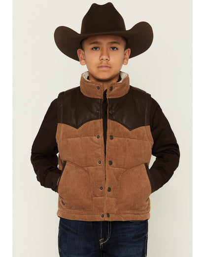Boys' Lonoke Corduroy Faux Leather Vest