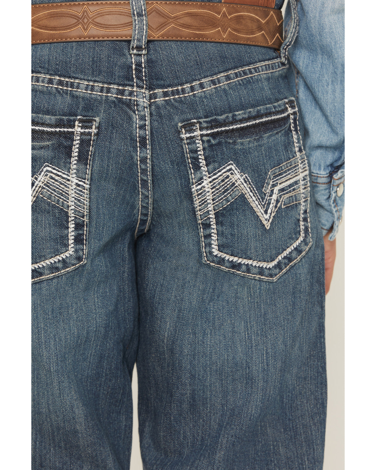 Boys' Grullo Medium Wash Relaxed Bootcut Comfort Stretch De