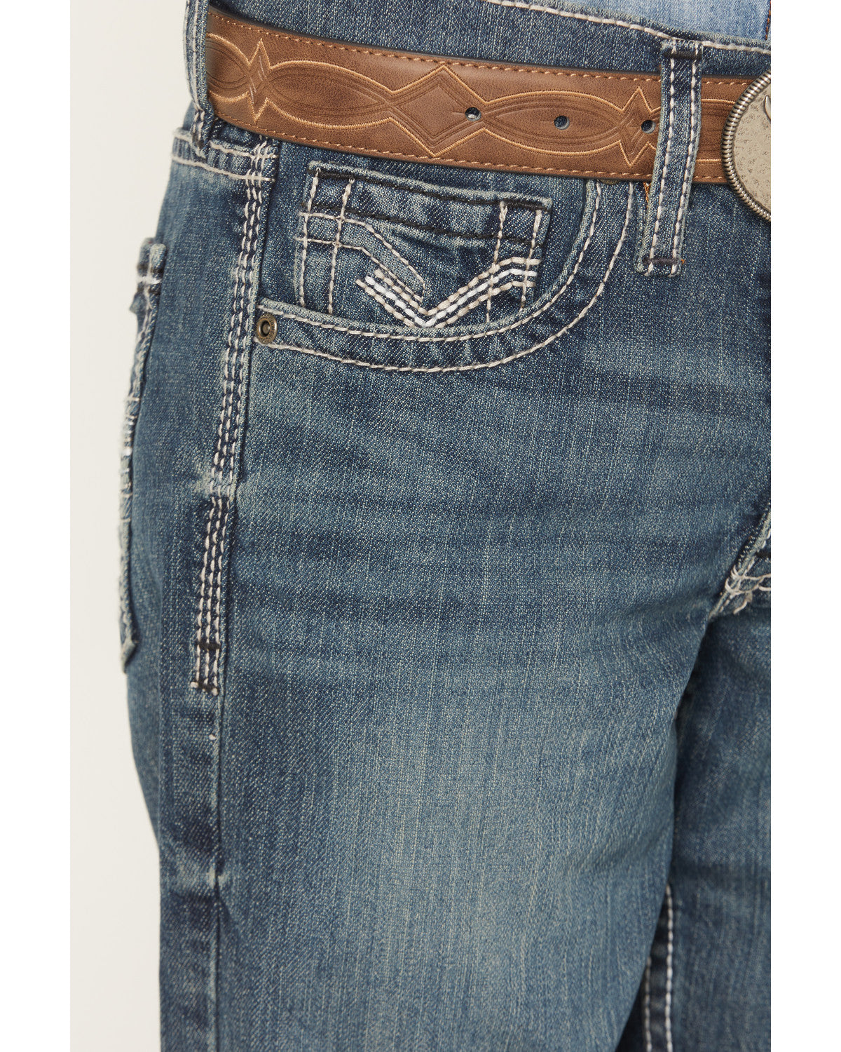 Little Boys' Grullo Medium Wash Relaxed Bootcut Comfort Str