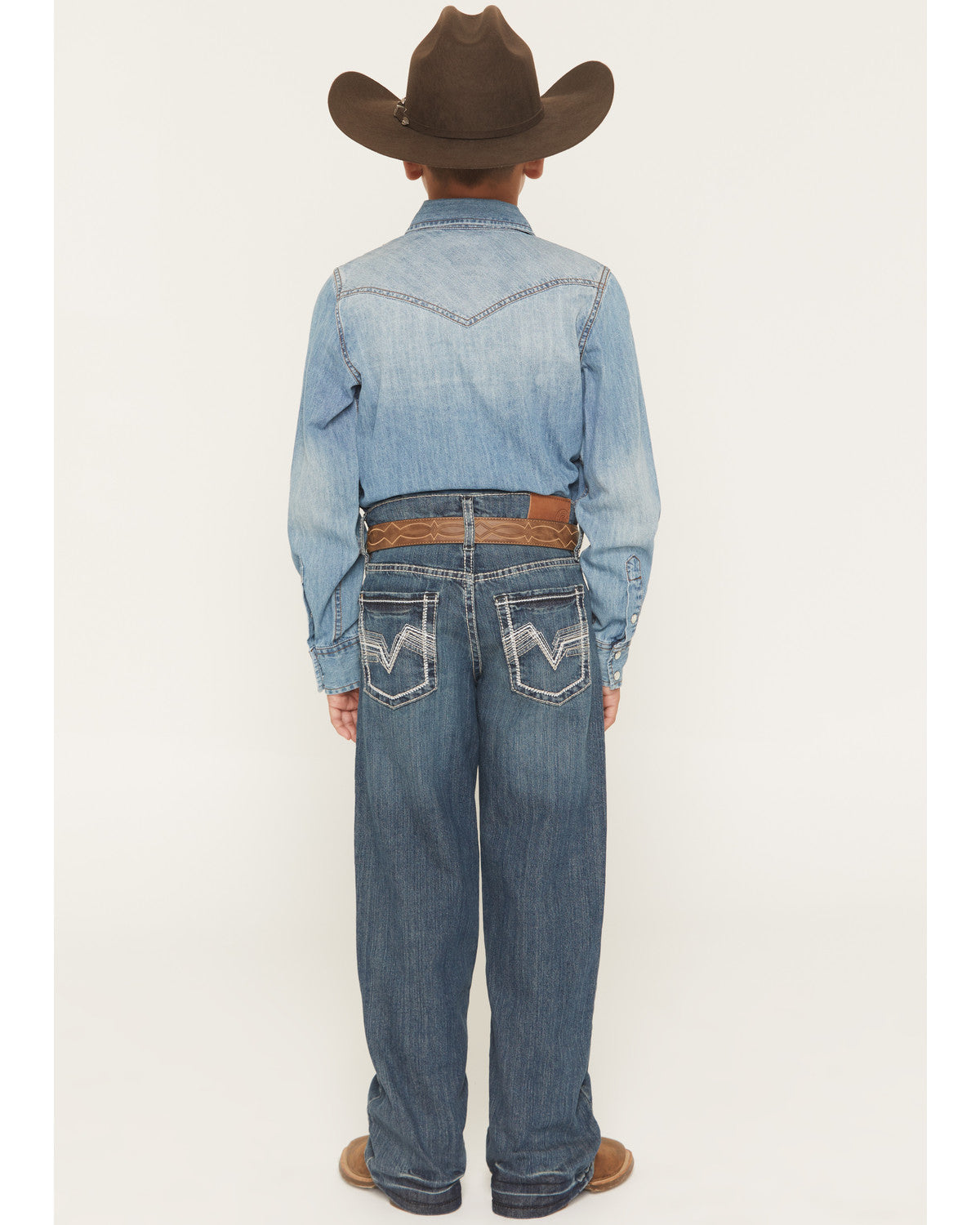 Little Boys' Grullo Medium Wash Relaxed Bootcut Comfort Str