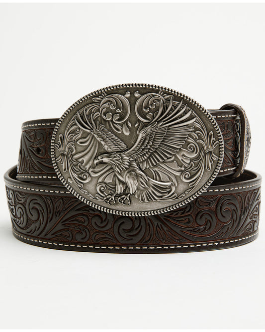 Men's Lander Tooled Leather Buckle Belt