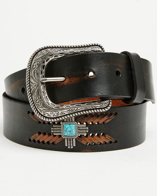 Men's Concho Whipstitch Belt