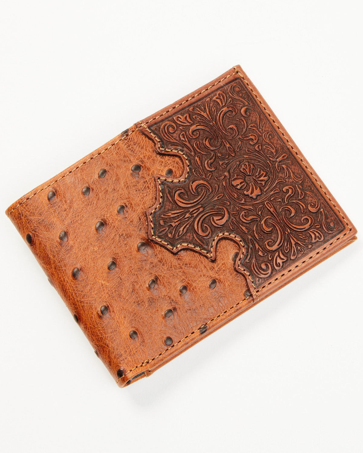Men's Grady Faux Ostrich Bifold Wallet