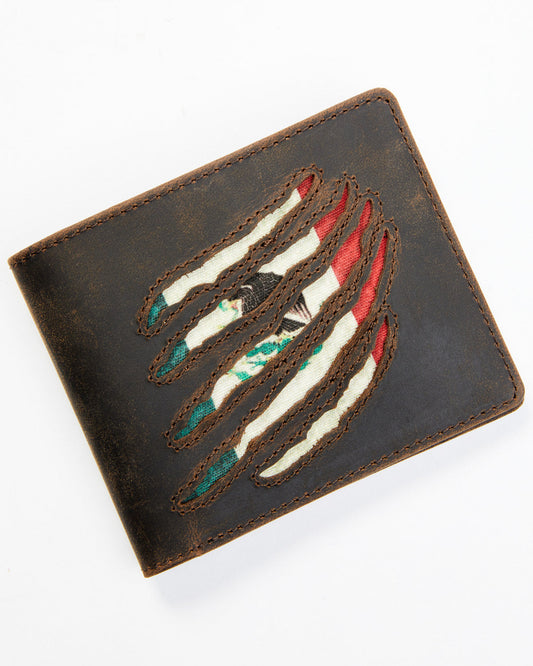Men's Brown Mexico Slash Bifold Leather Wallet