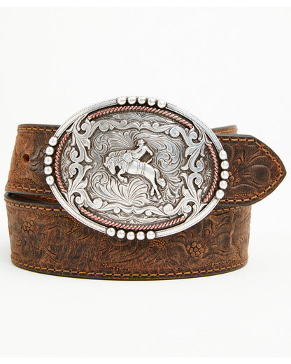 Boys' Bronc Rider Tooled Leather Belt