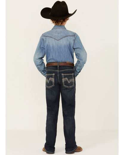 Boys' Dark Wash Moonlight Slim Bootcut Stretch Denim Jeans