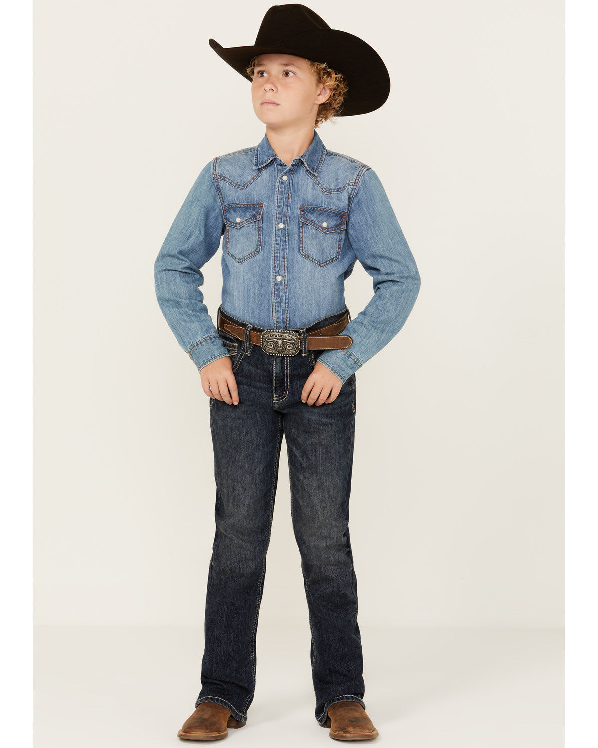 Boys' Dark Wash Moonlight Slim Bootcut Stretch Denim Jeans