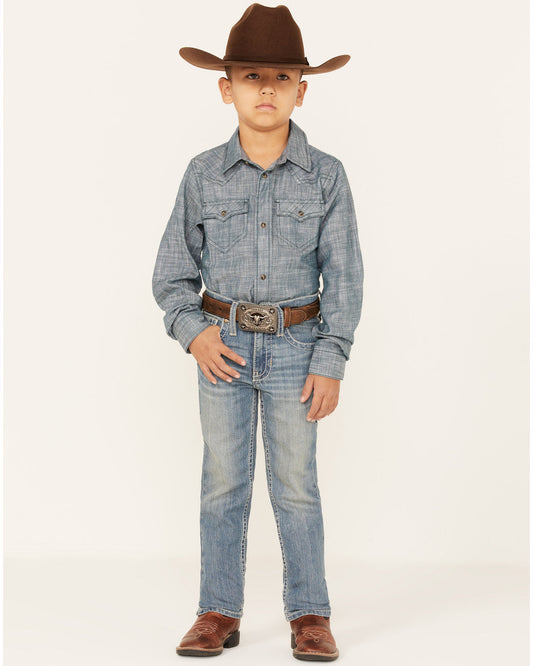 Boys' Clovehitch Light Wash Stretch Slim Straight Jeans