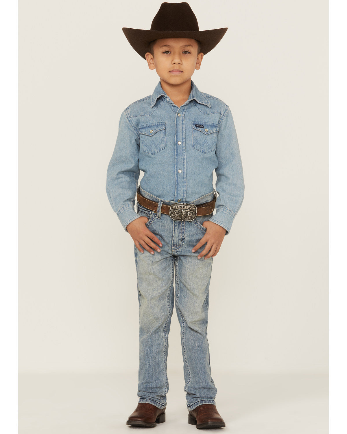 Boys' Crupper Light Wash Stretch Slim Straight Jeans