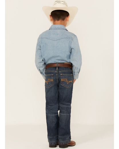 Boys' Saguaro Dark Wash Mid Rise Stretch Slim Bootcut Jeans