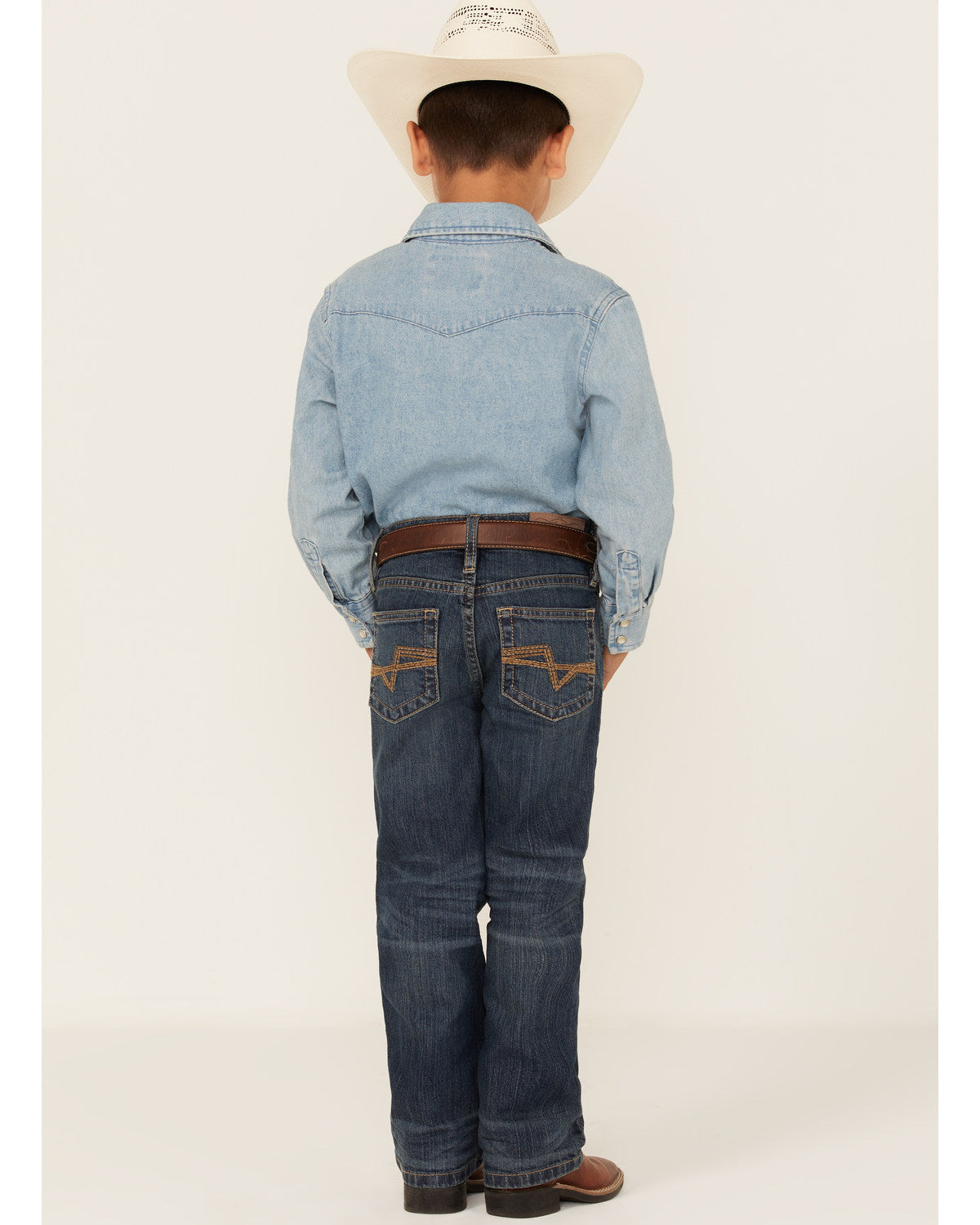 Little Boys' Saguaro Dark Wash Mid Rise Stretch Slim Bootcu