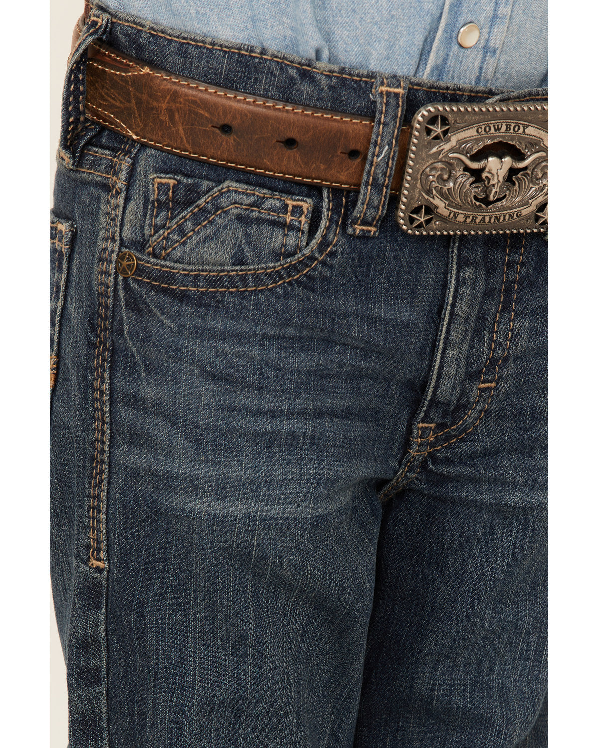 Little Boys' Saguaro Dark Wash Mid Rise Stretch Slim Bootcu