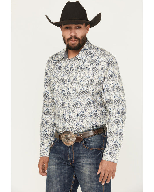 Men's Rodeo Runway Paisley Print Long Sleeve Snap Shirt