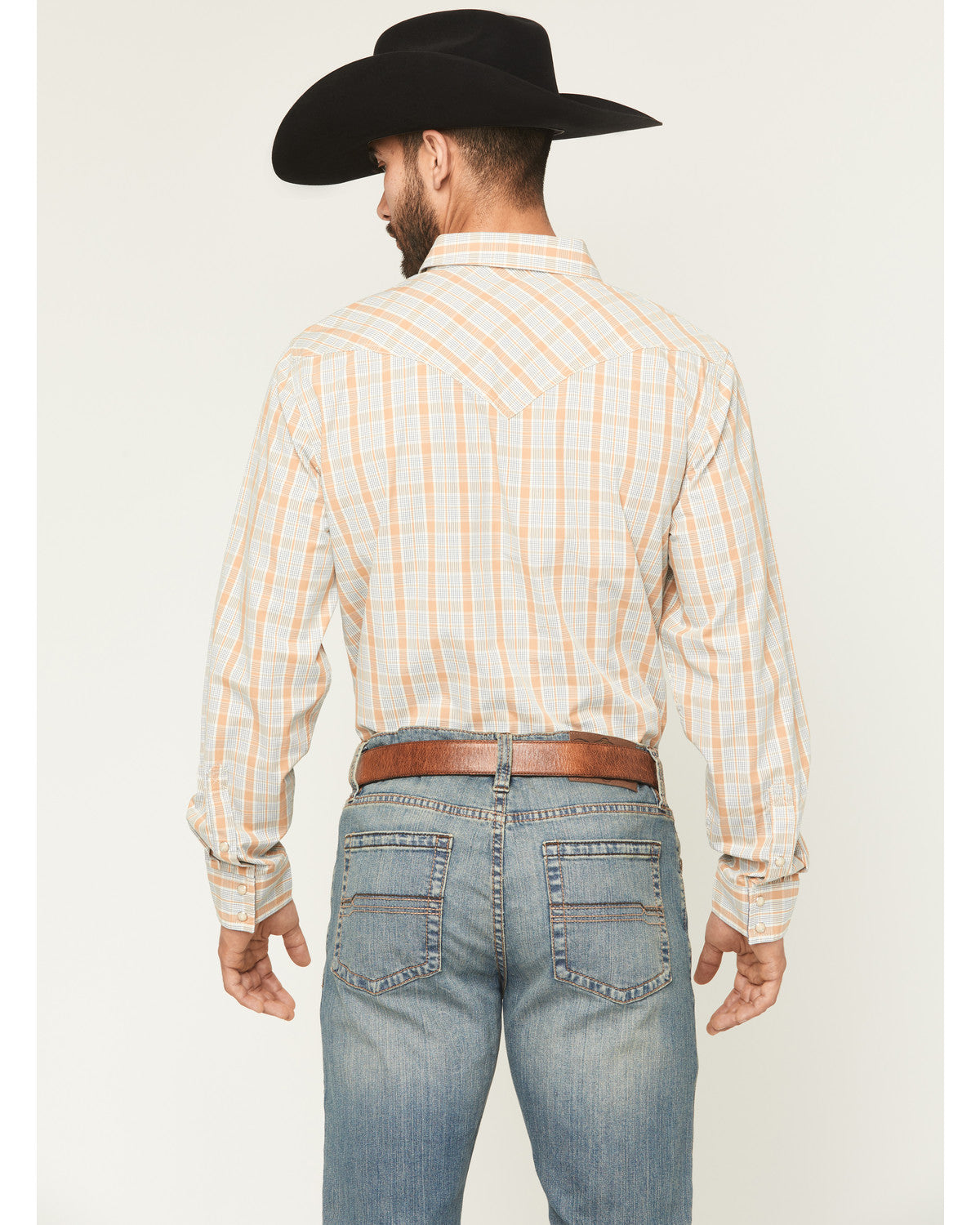 Men's Tanhue Plaid Print Long Sleeve Snap Western Shirt - B